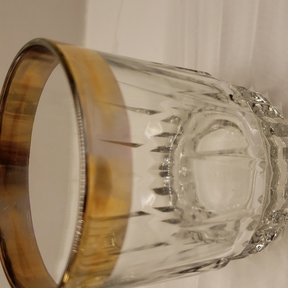 vintage Libbey Set of 4 clear gold band tumblers 22K gold trim 3"Diam x 3.5"h - Picture 8 of 10